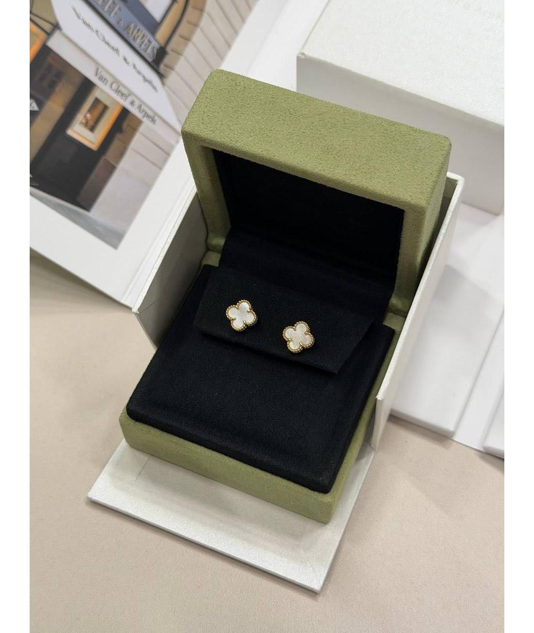 VAN CLEEF & ARPELS Белые серьги из желтого золота, фото 3