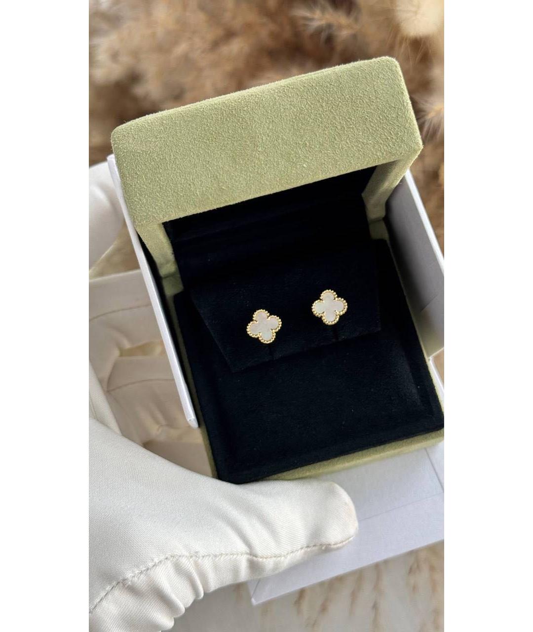 VAN CLEEF & ARPELS Белые серьги из желтого золота, фото 5