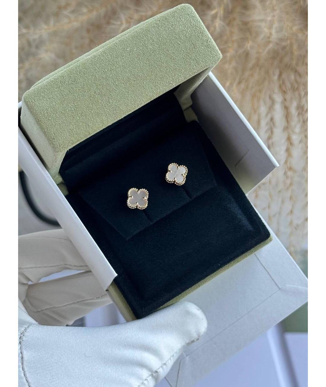 VAN CLEEF & ARPELS Белые серьги из желтого золота, фото 4