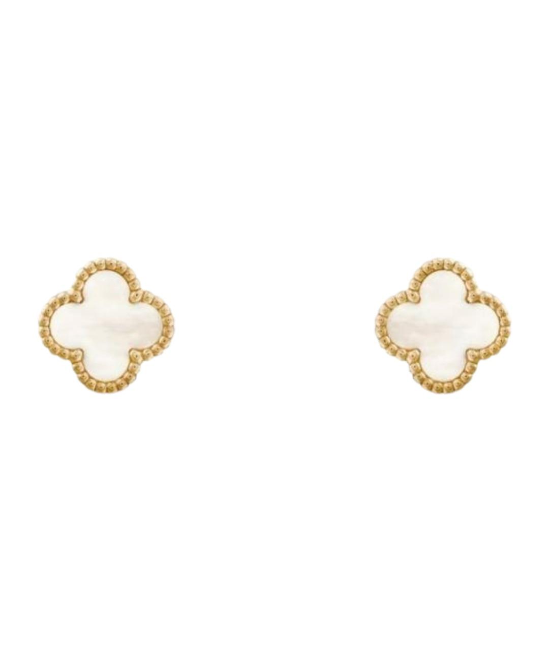 VAN CLEEF & ARPELS Белые серьги из желтого золота, фото 1