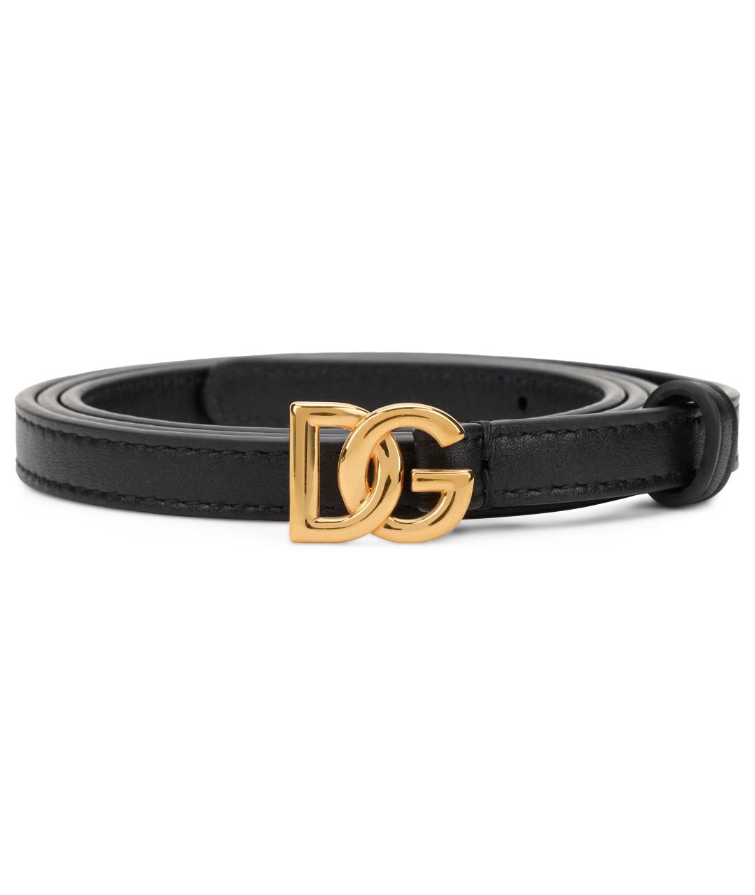 DOLCE&GABBANA Черный кожаный ремень, фото 2