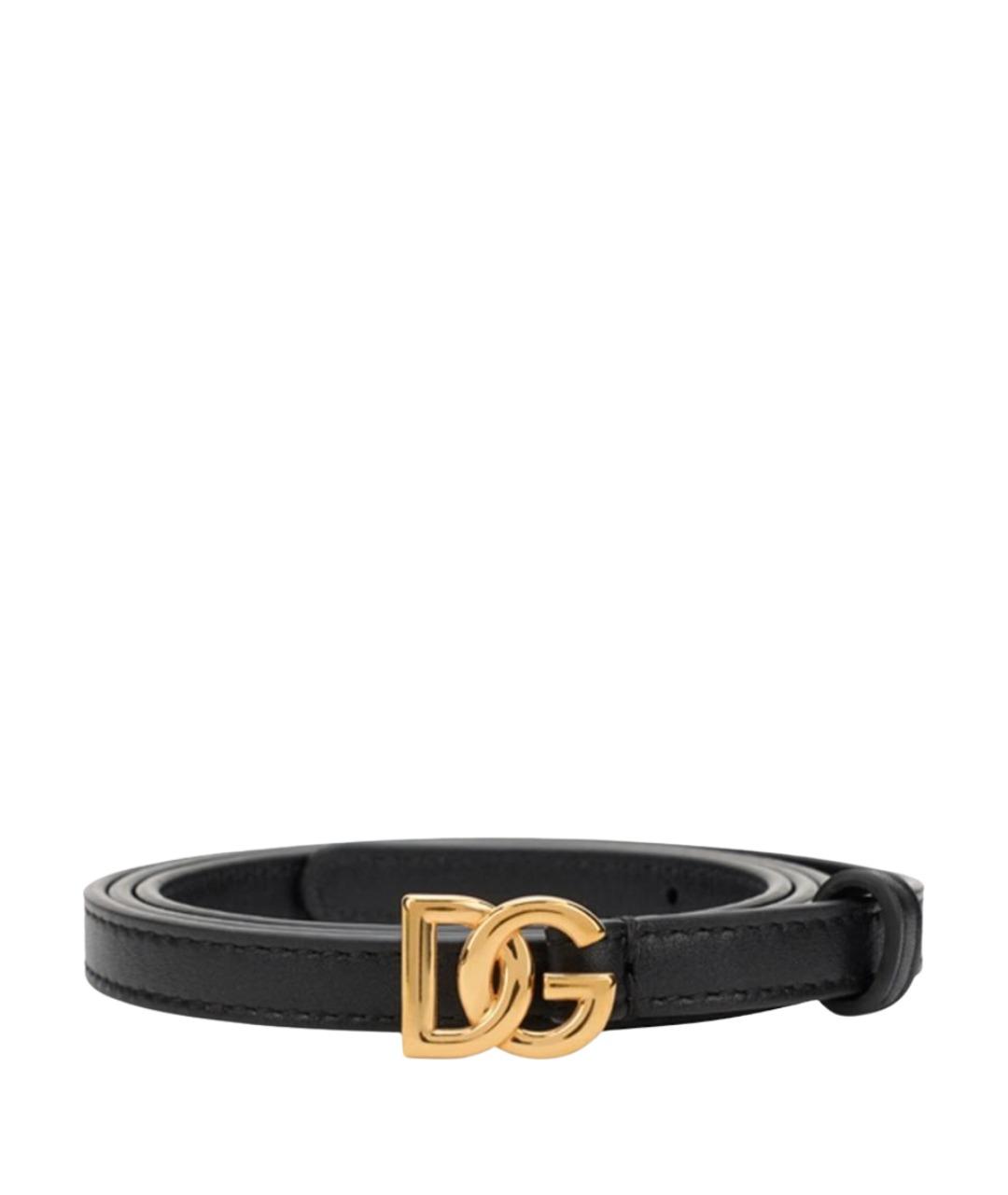 DOLCE&GABBANA Черный кожаный ремень, фото 1