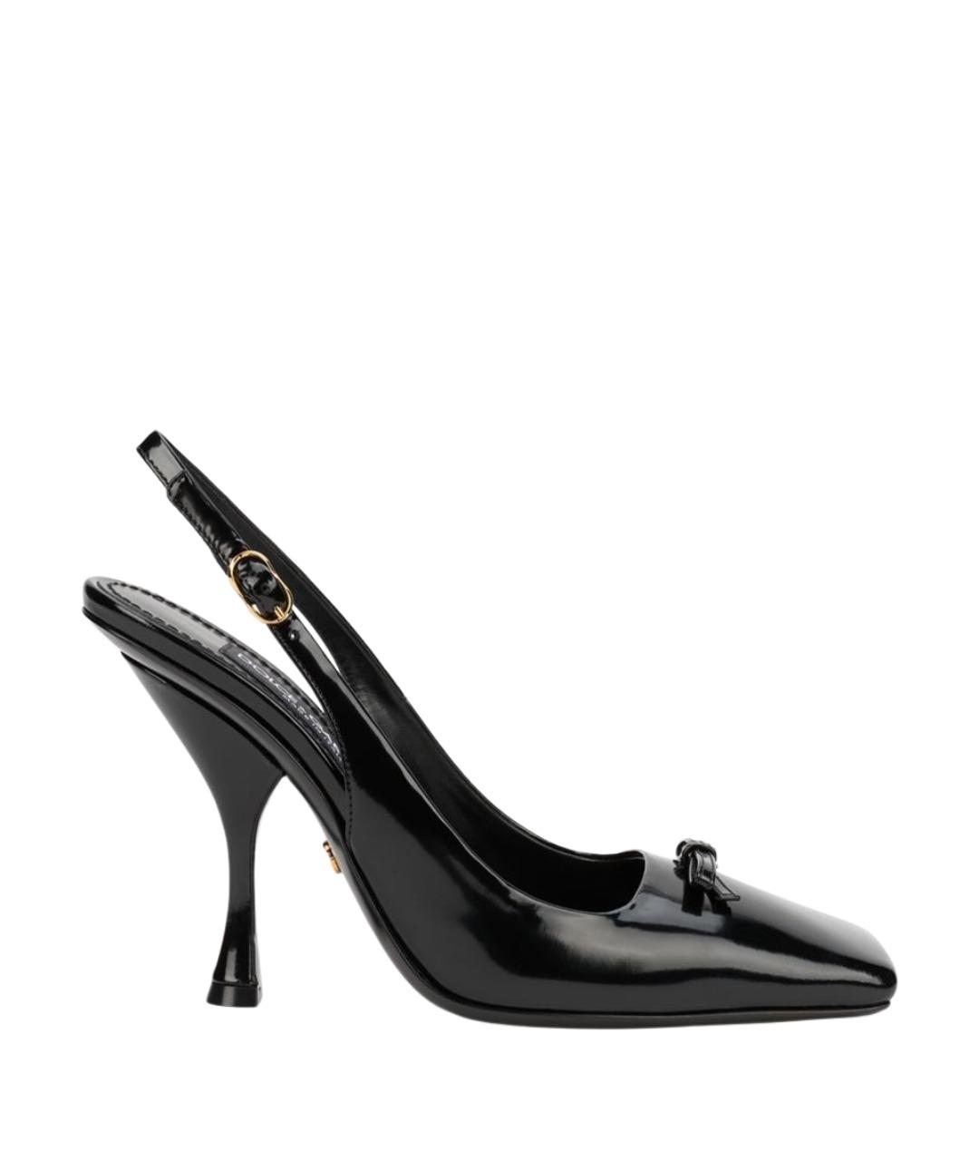 DOLCE&GABBANA Черные кожаные туфли, фото 1
