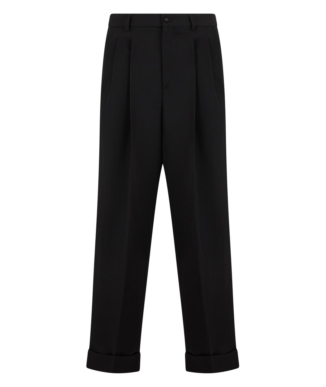 DOLCE&GABBANA Черные шерстяные классические брюки, фото 1