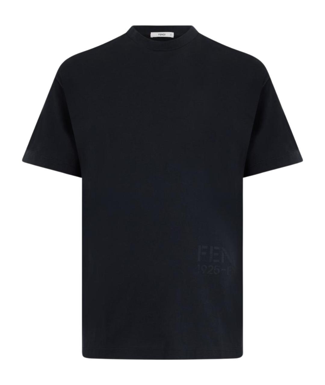 FENDI Черная хлопковая футболка, фото 1