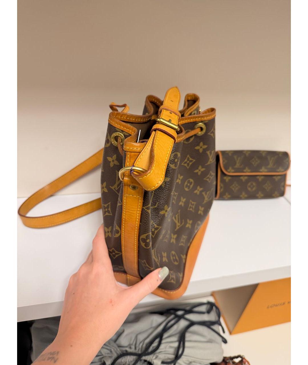 LOUIS VUITTON Коричневая сумка тоут из канвы, фото 4