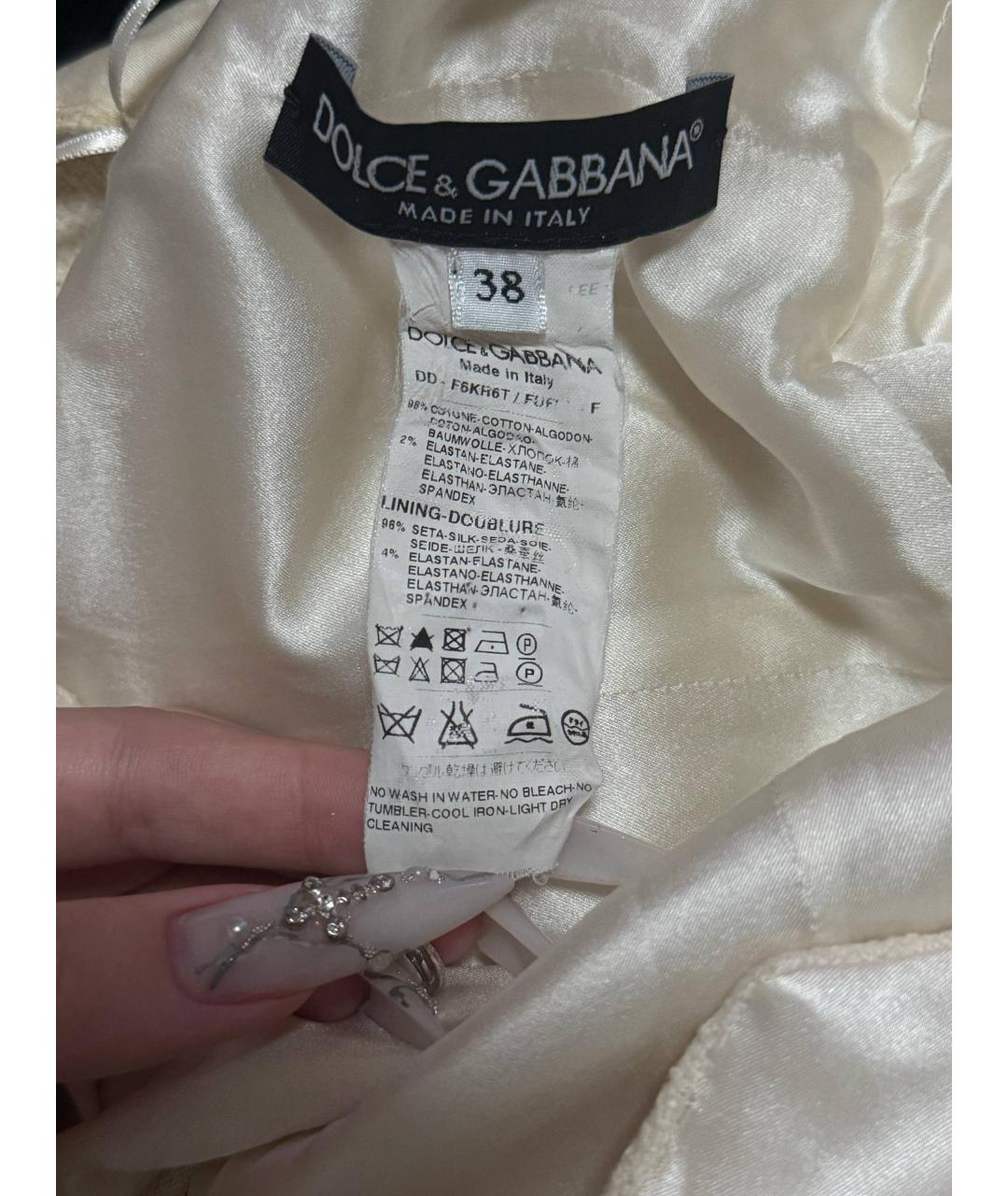 DOLCE&GABBANA Бежевый хлопковый сарафан, фото 6