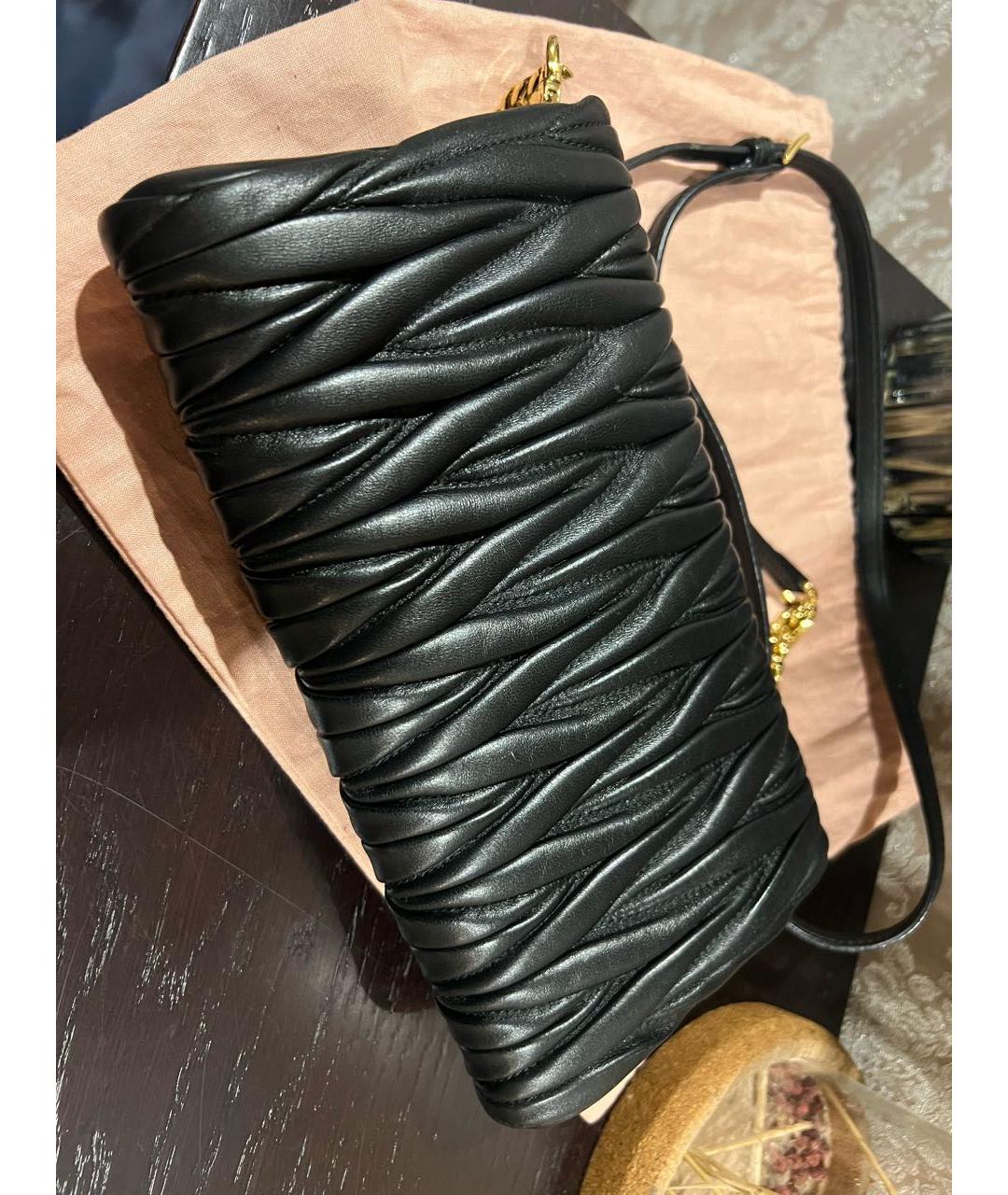 MIU MIU Черная кожаная сумка через плечо, фото 3