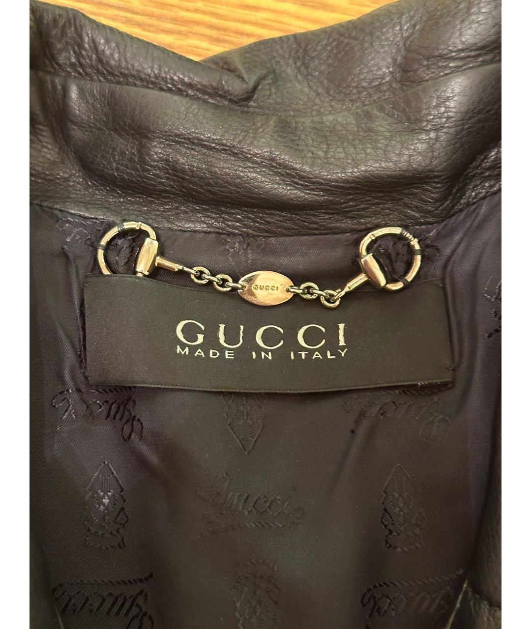 GUCCI Черная кожаная куртка, фото 3