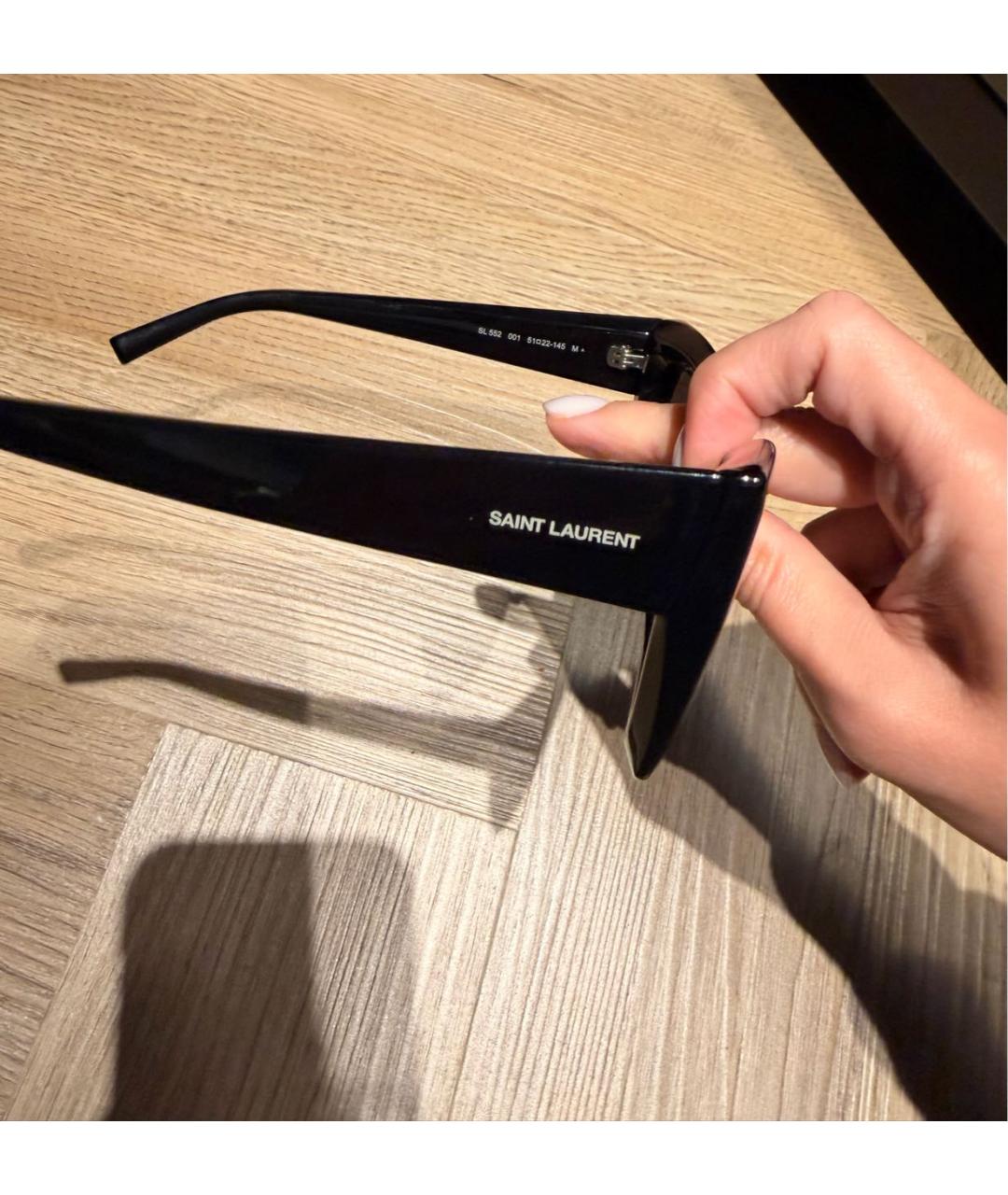 SAINT LAURENT Черные пластиковые солнцезащитные очки, фото 3
