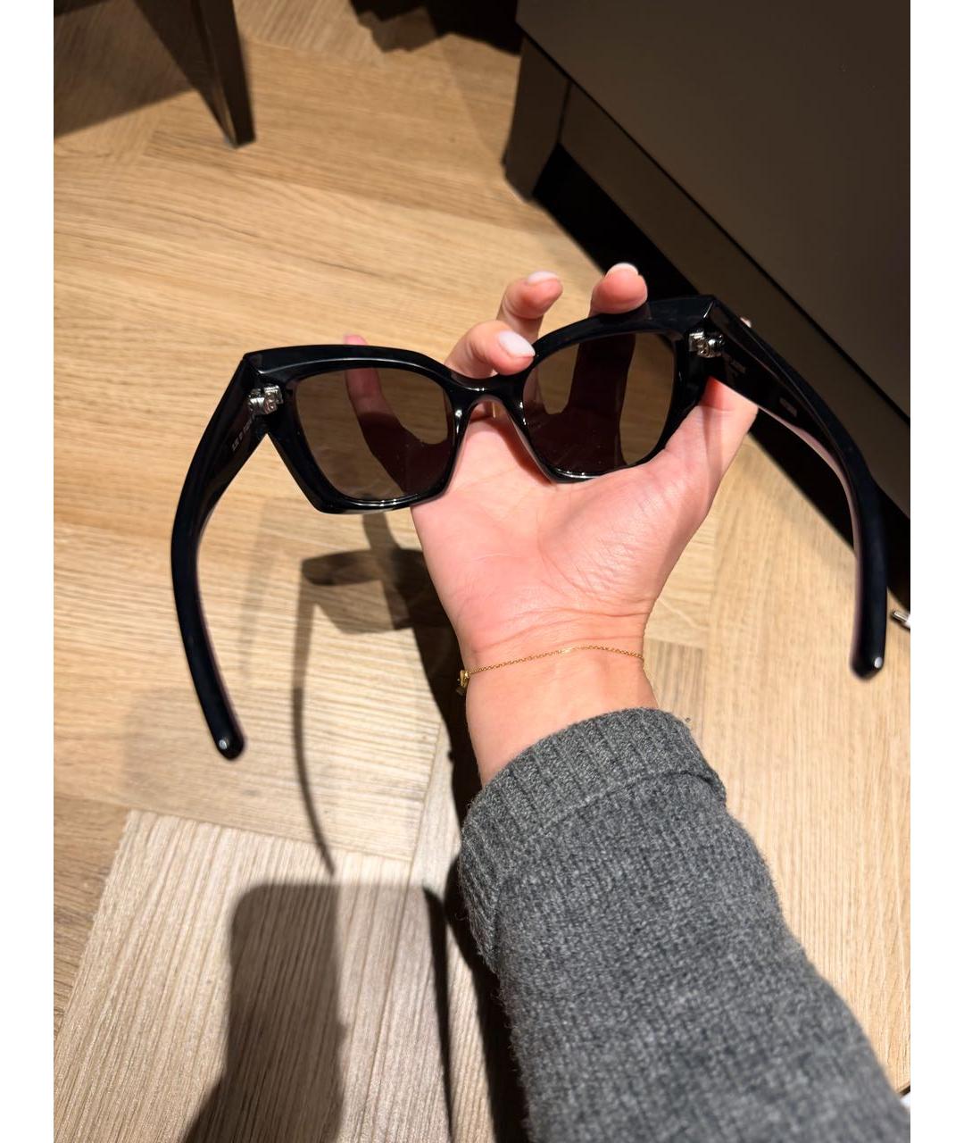 SAINT LAURENT Черные пластиковые солнцезащитные очки, фото 6