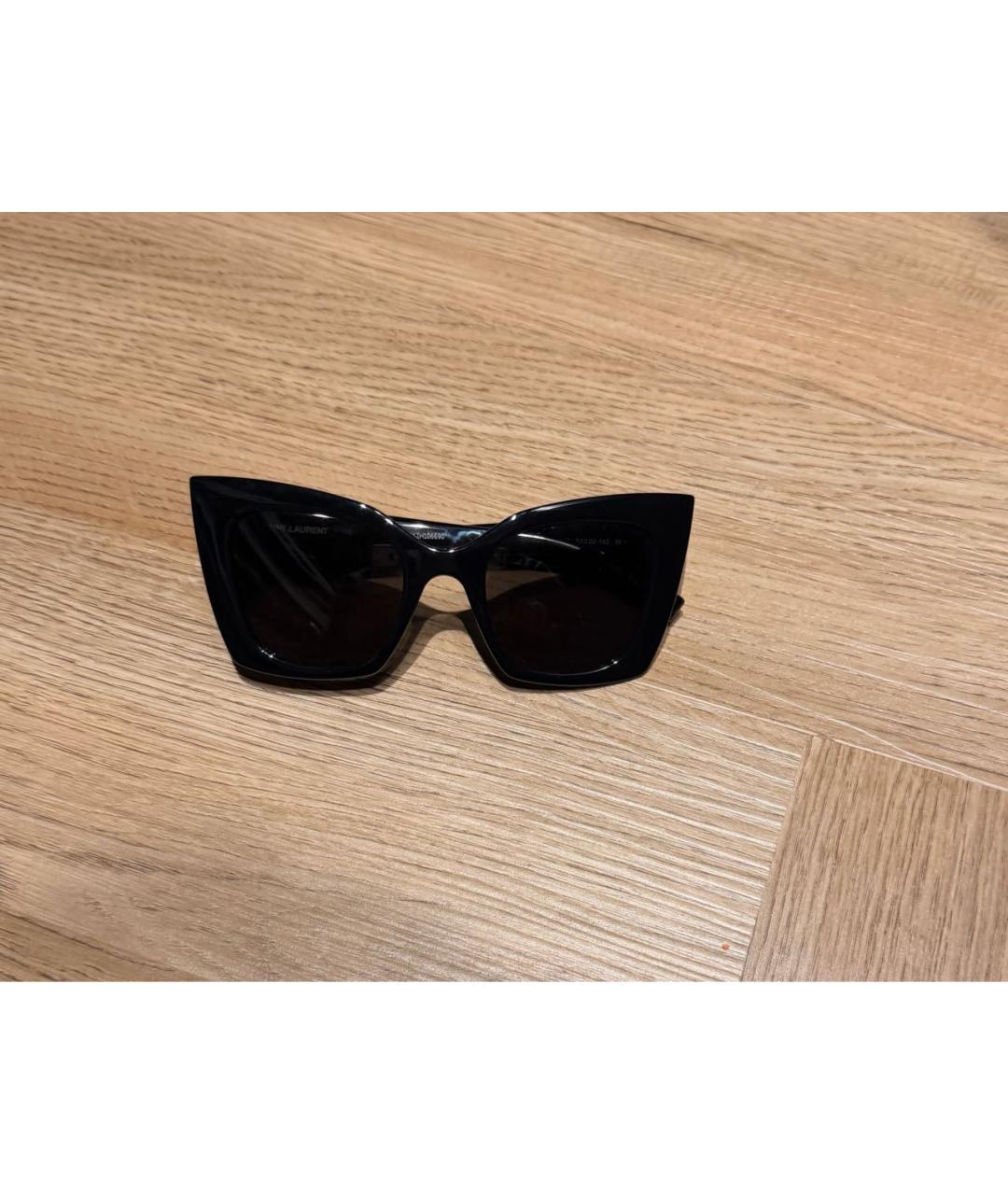 SAINT LAURENT Черные пластиковые солнцезащитные очки, фото 8
