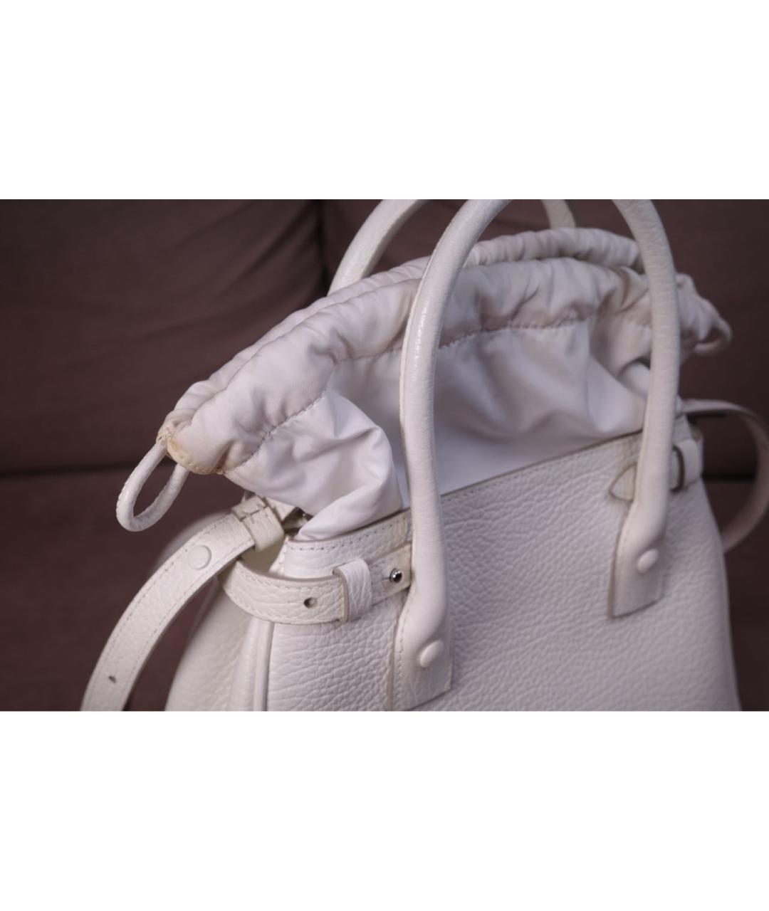 MAISON MARGIELA Белая кожаная сумка через плечо, фото 3