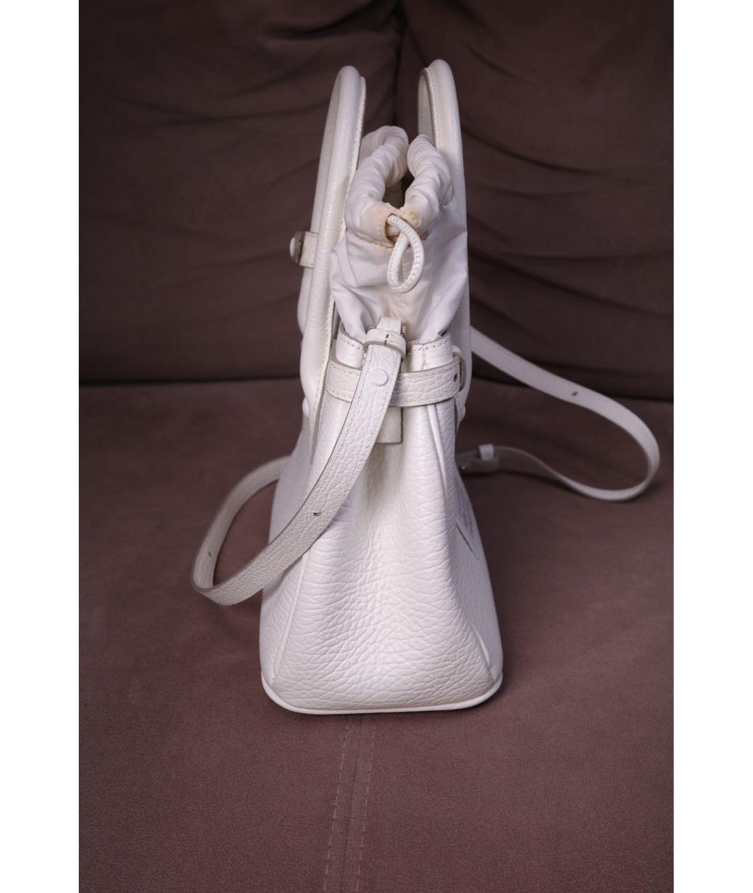 MAISON MARGIELA Белая кожаная сумка через плечо, фото 8
