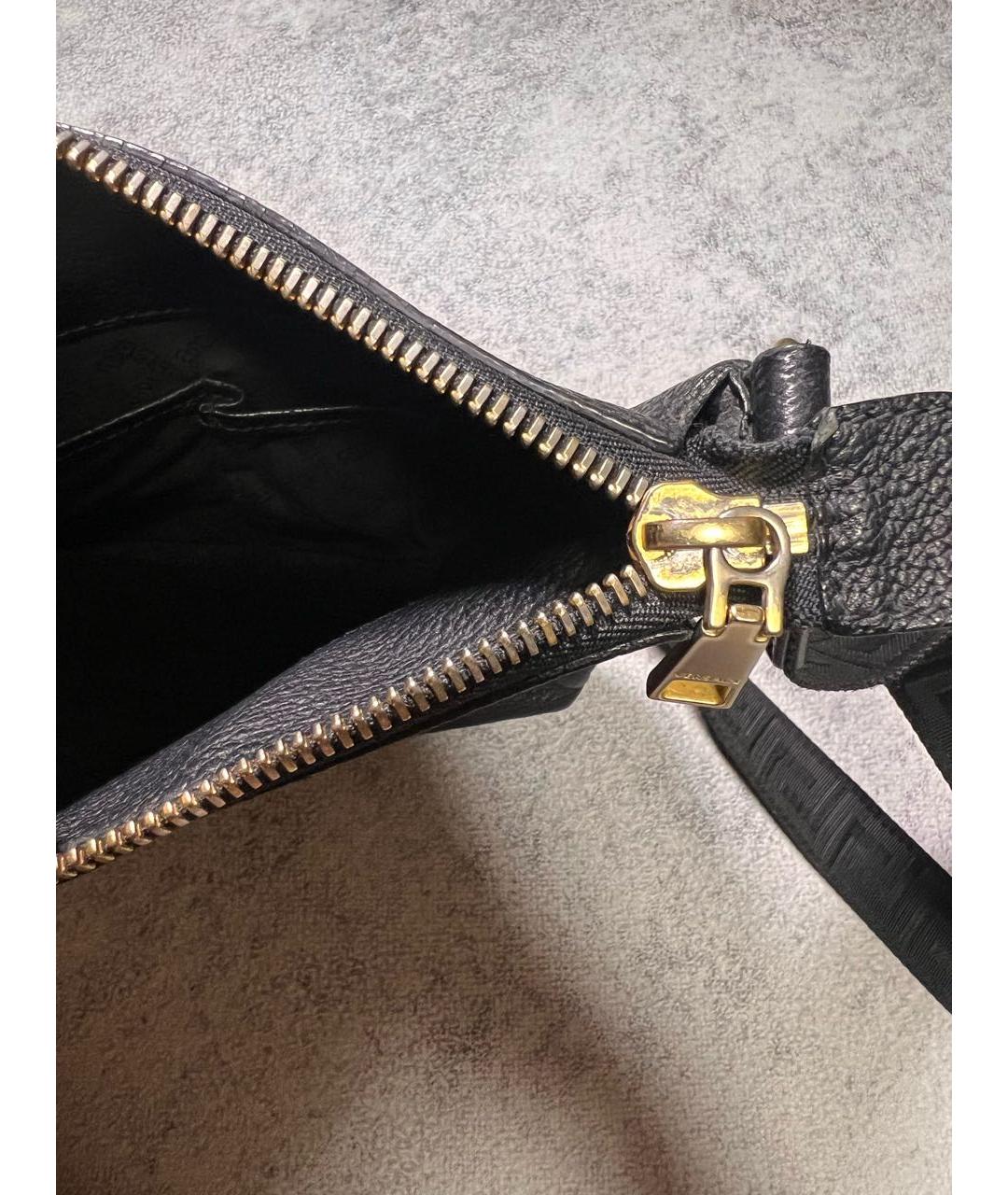 VERSACE Черная кожаная барсетка, фото 4