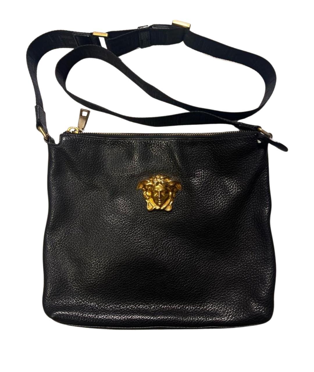 VERSACE Черная кожаная барсетка, фото 1