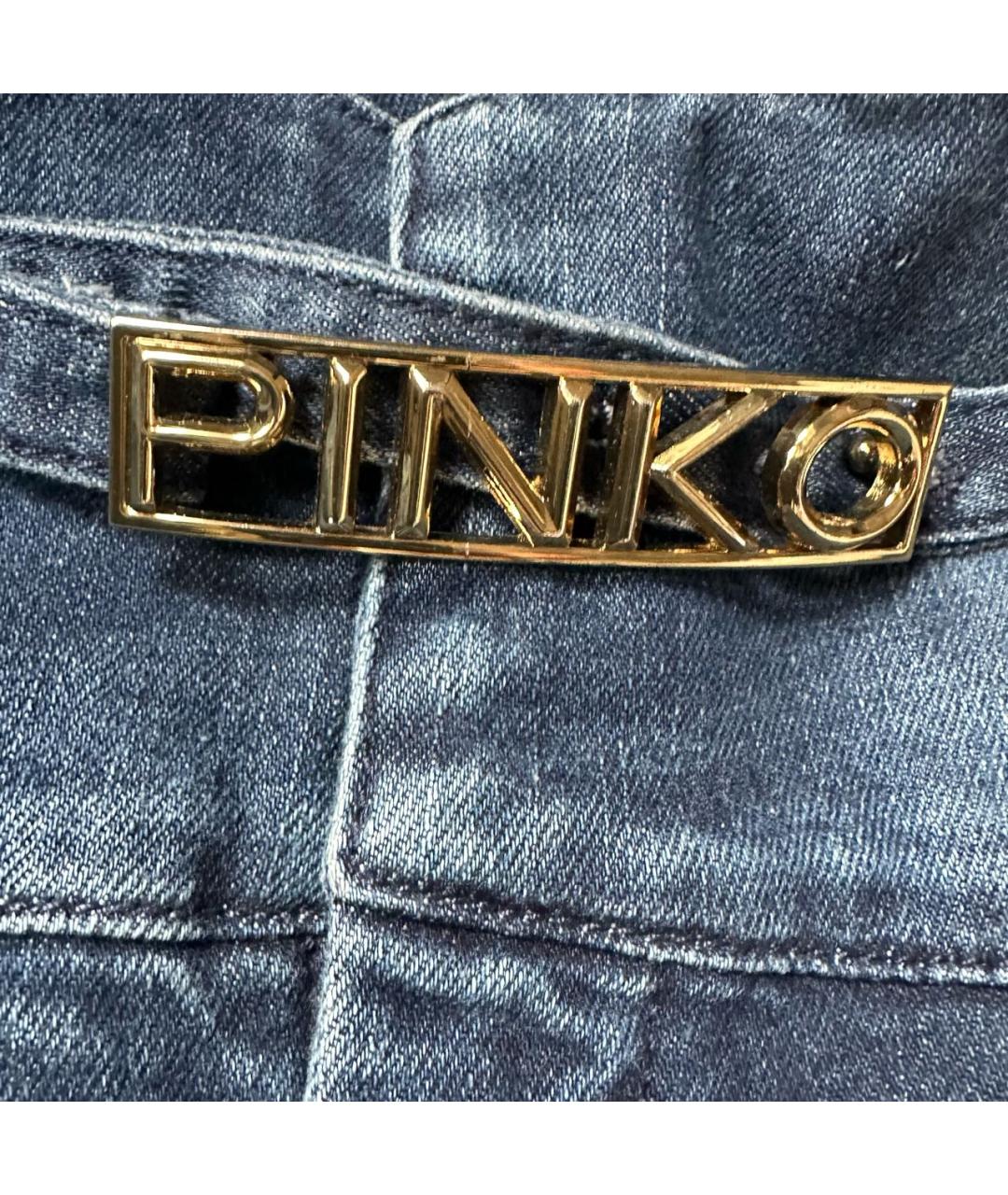 PINKO Синие хлопко-сиацелловые джинсы слим, фото 8