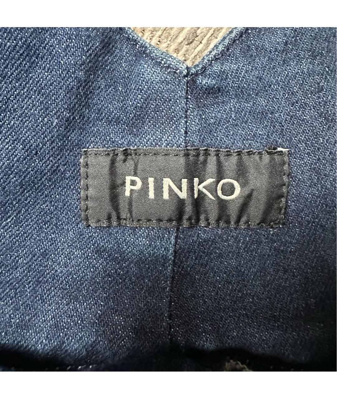 PINKO Синие хлопко-сиацелловые джинсы слим, фото 7