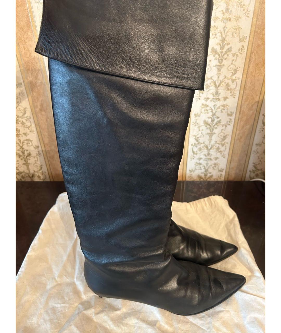 MAX MARA Черные кожаные сапоги, фото 7