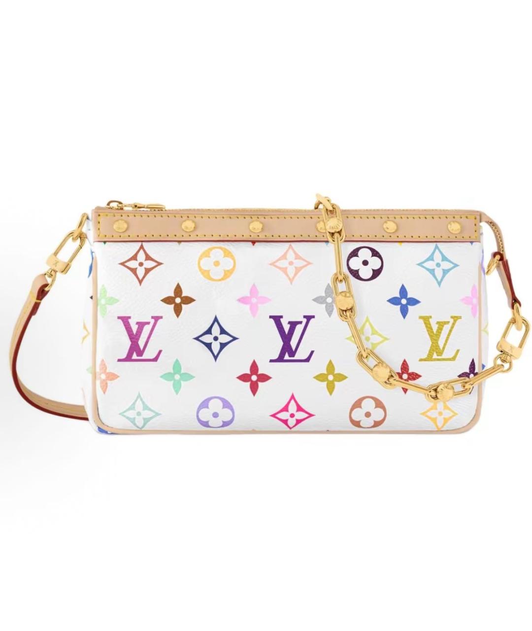 LOUIS VUITTON Белая сумка через плечо из канвы, фото 5