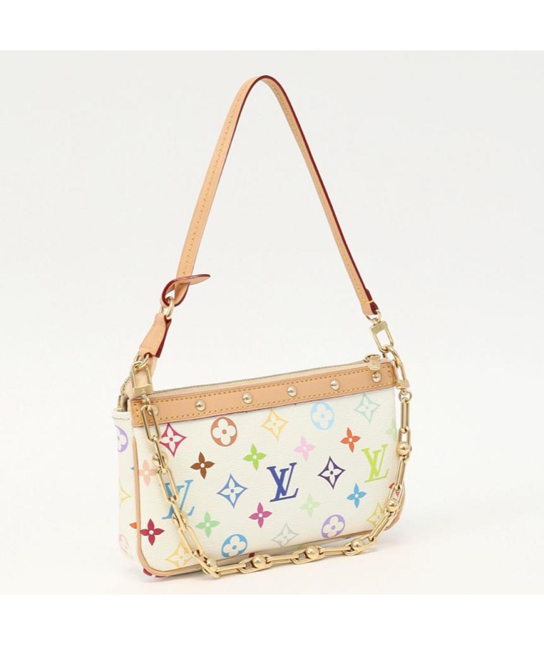 LOUIS VUITTON Белая сумка через плечо из канвы, фото 3