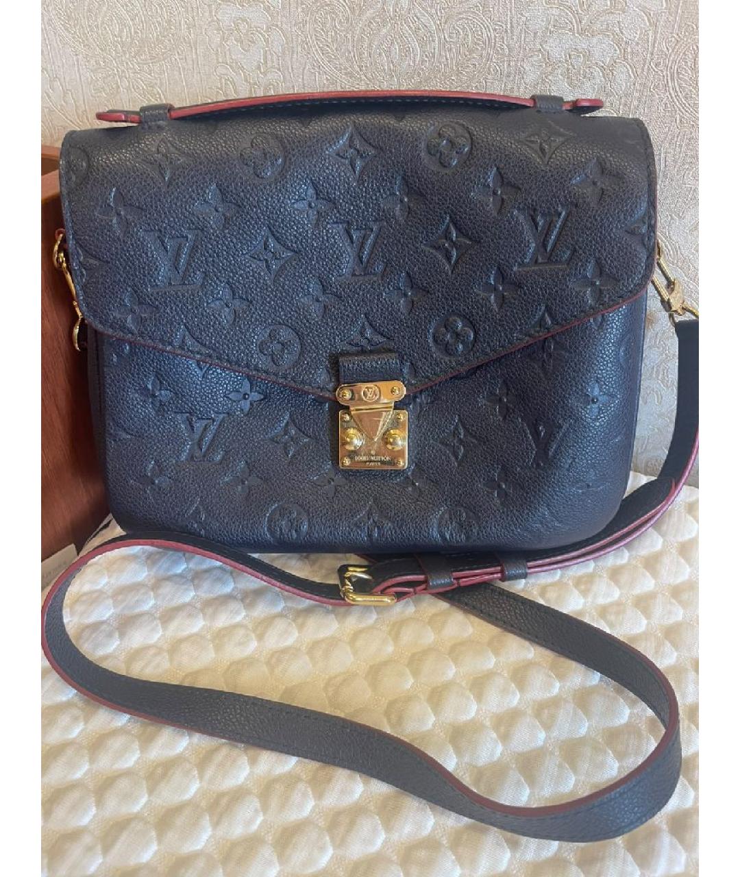 LOUIS VUITTON Темно-синяя кожаная сумка через плечо, фото 9
