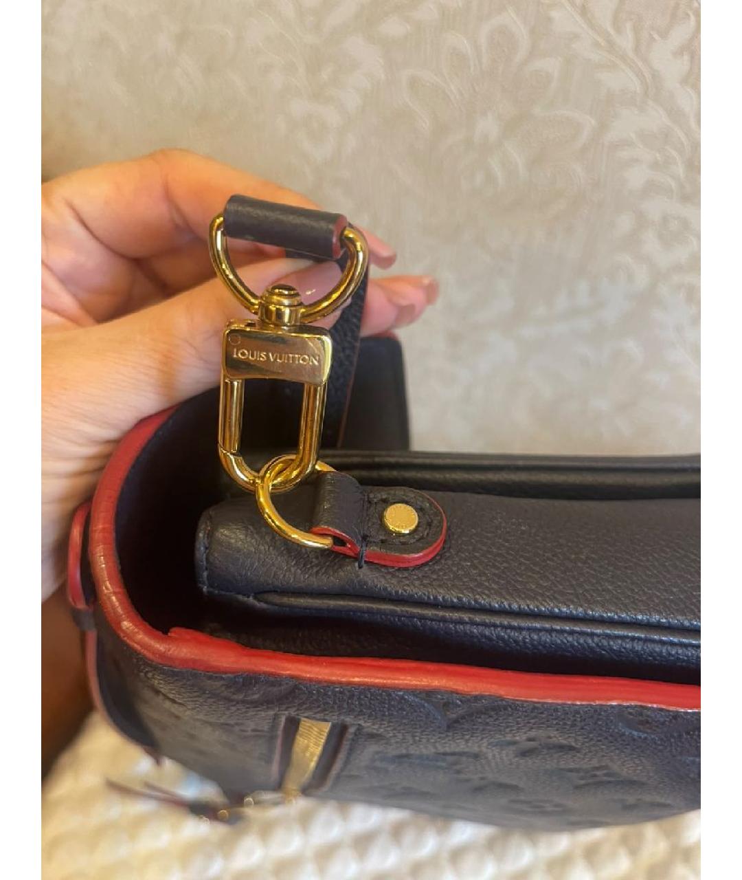 LOUIS VUITTON Темно-синяя кожаная сумка через плечо, фото 8