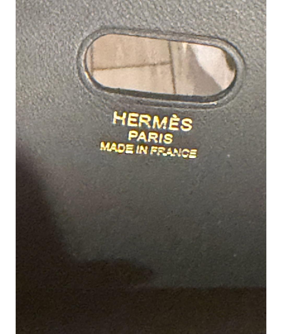 HERMES Черная кожаная сумка с короткими ручками, фото 3