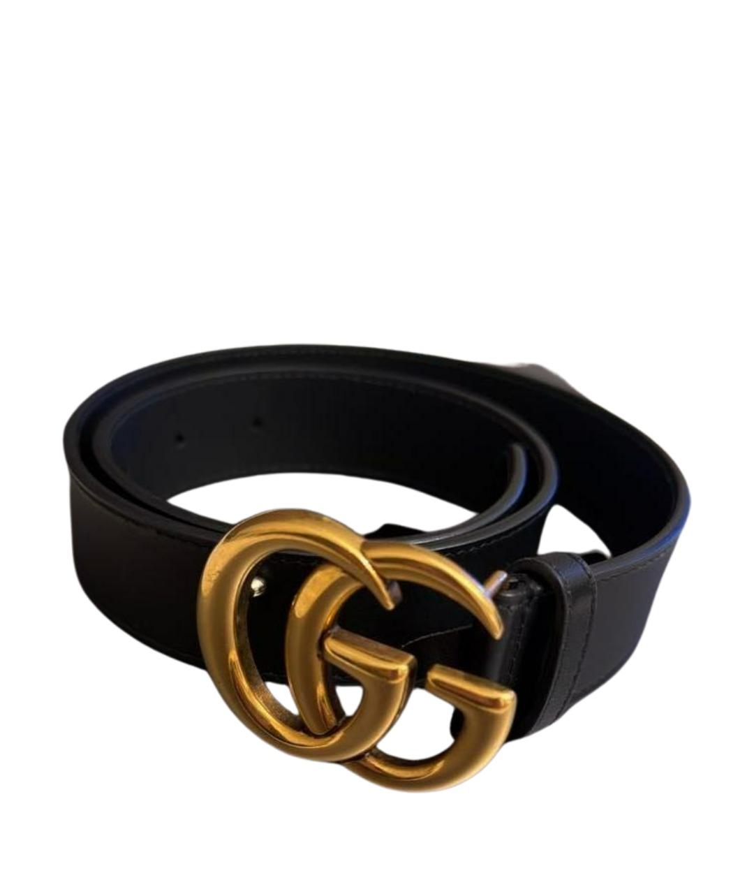 GUCCI Черный кожаный ремень, фото 1