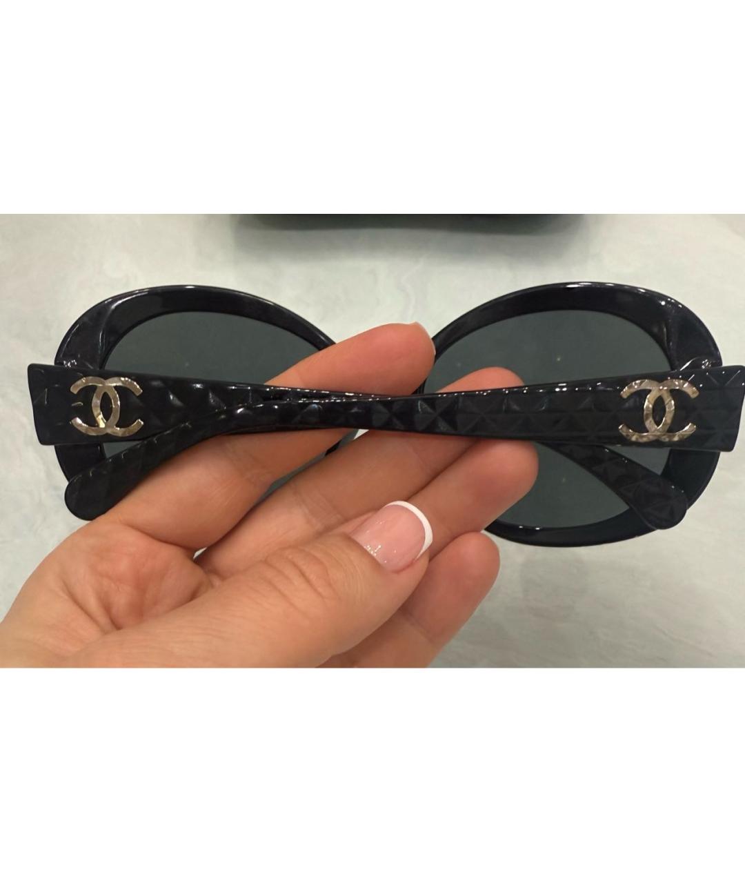 CHANEL Черные пластиковые солнцезащитные очки, фото 7