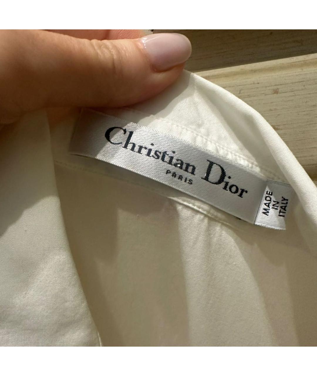 CHRISTIAN DIOR Белая хлопковая блузы, фото 4