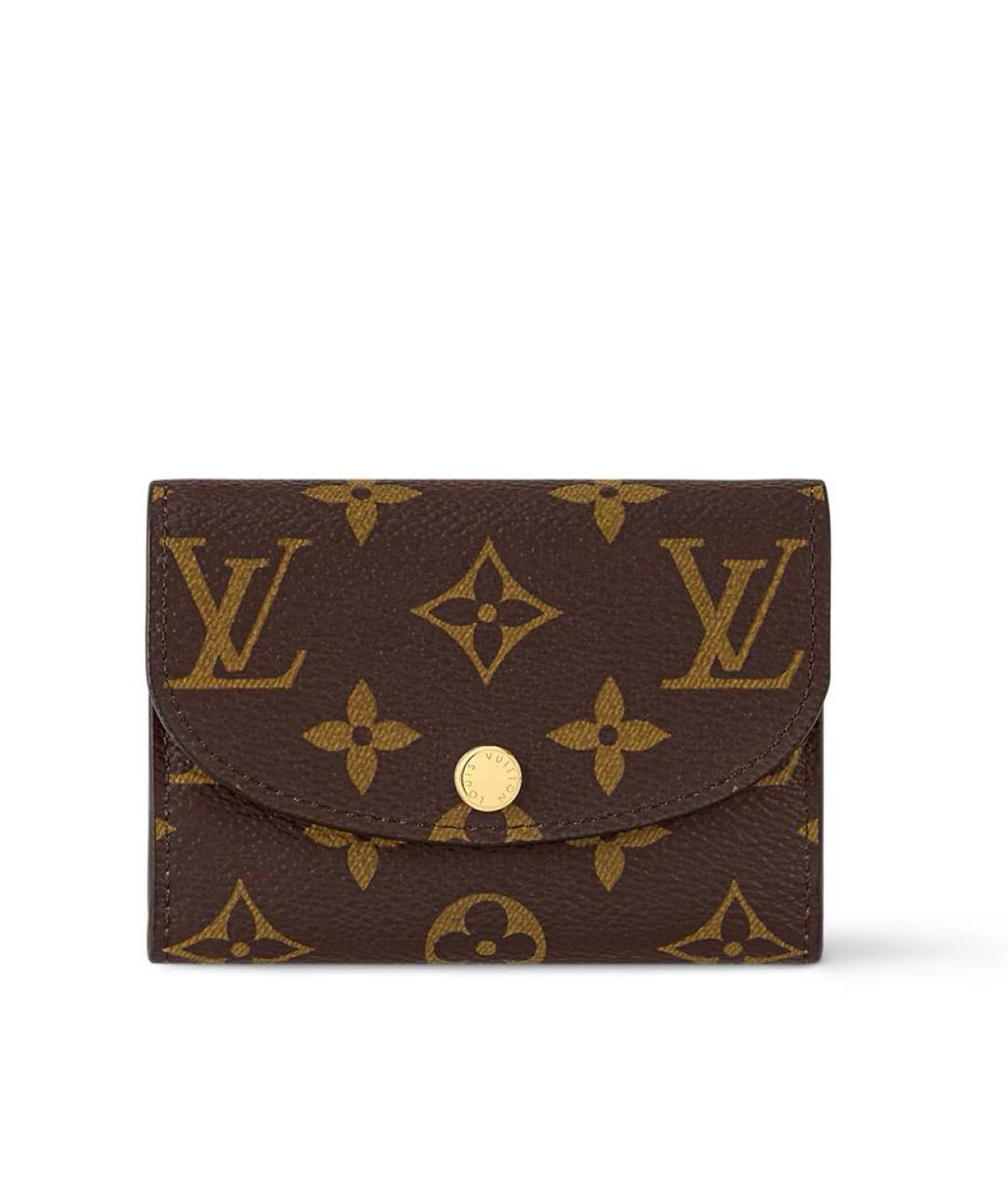 LOUIS VUITTON Коричневый кожаный кошелек, фото 5