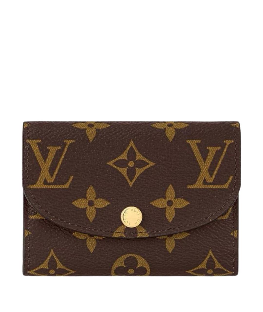 LOUIS VUITTON Коричневый кожаный кошелек, фото 1