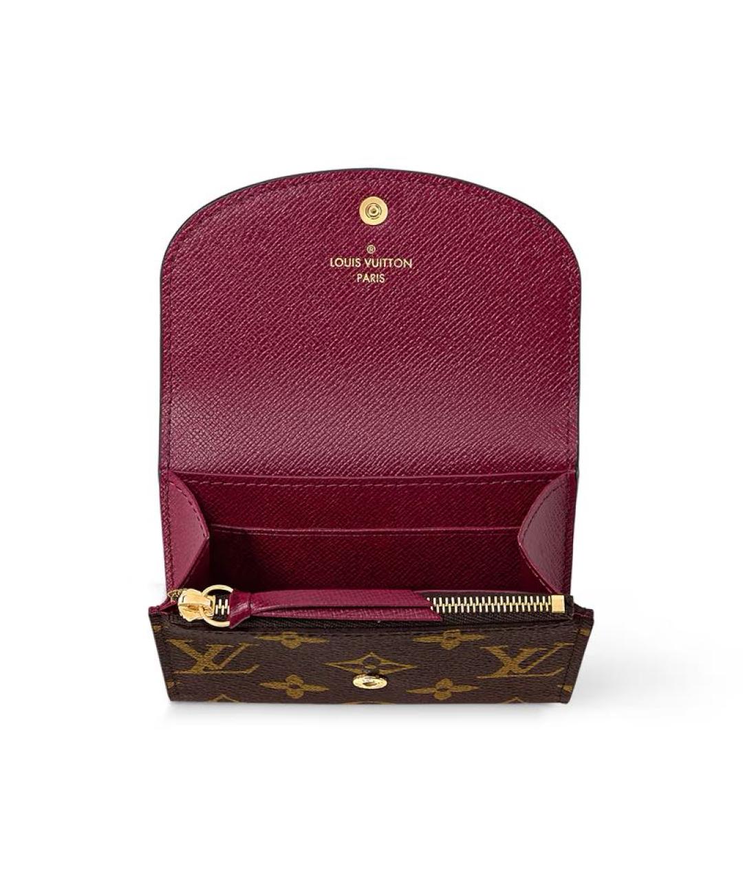 LOUIS VUITTON Коричневый кожаный кошелек, фото 3