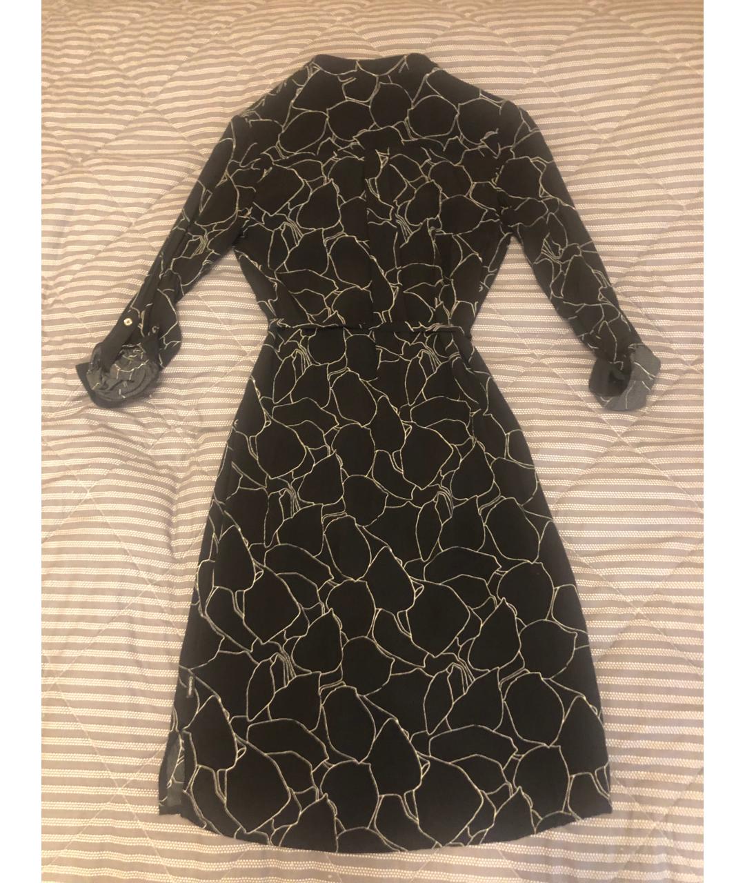 CALVIN KLEIN Черное вискозное повседневное платье, фото 2