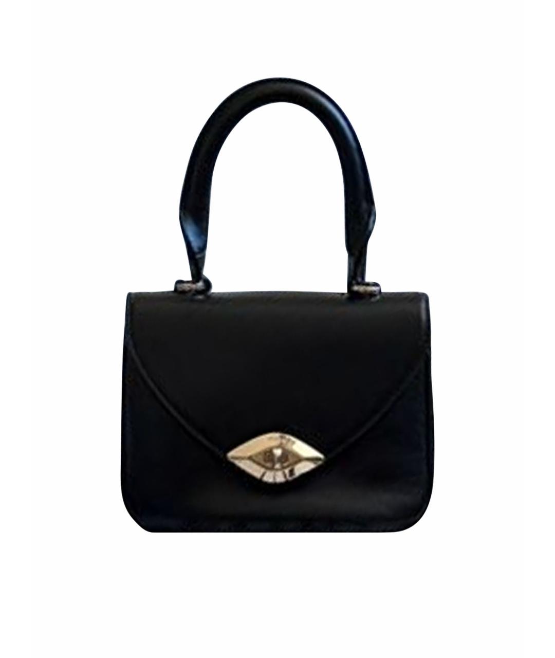 FURLA Черная кожаная сумка с короткими ручками, фото 1