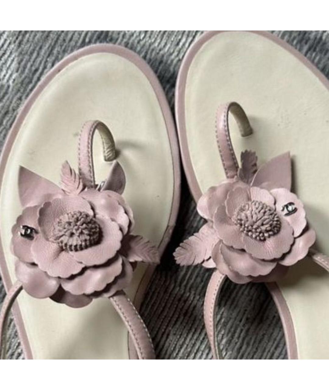 CHANEL Розовые кожаные босоножки, фото 8