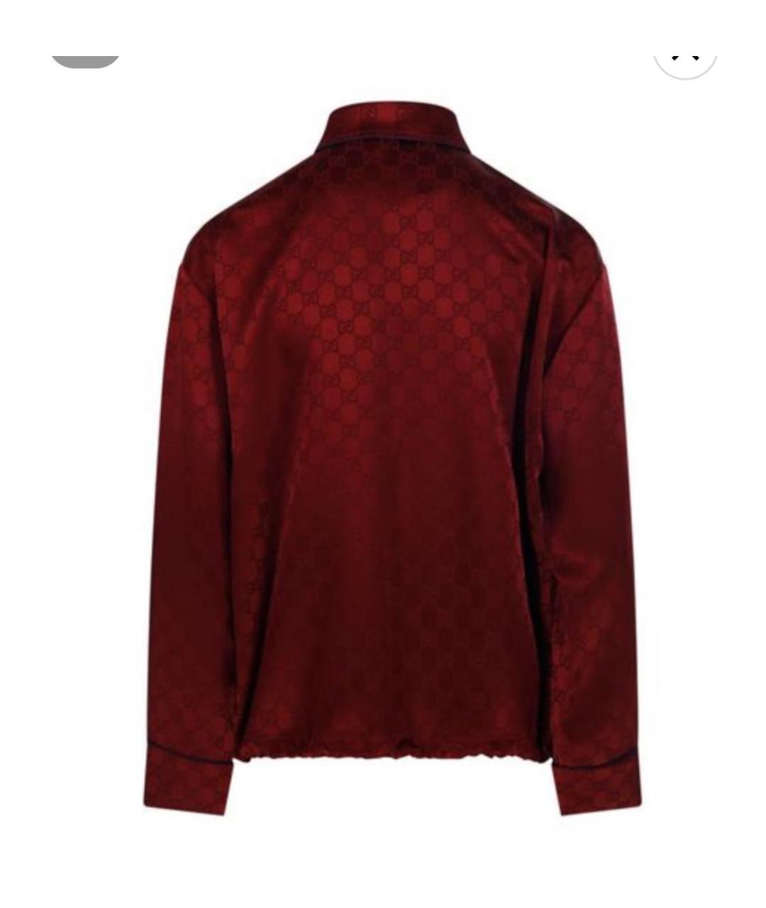 GUCCI Бордовая шелковая рубашка, фото 2