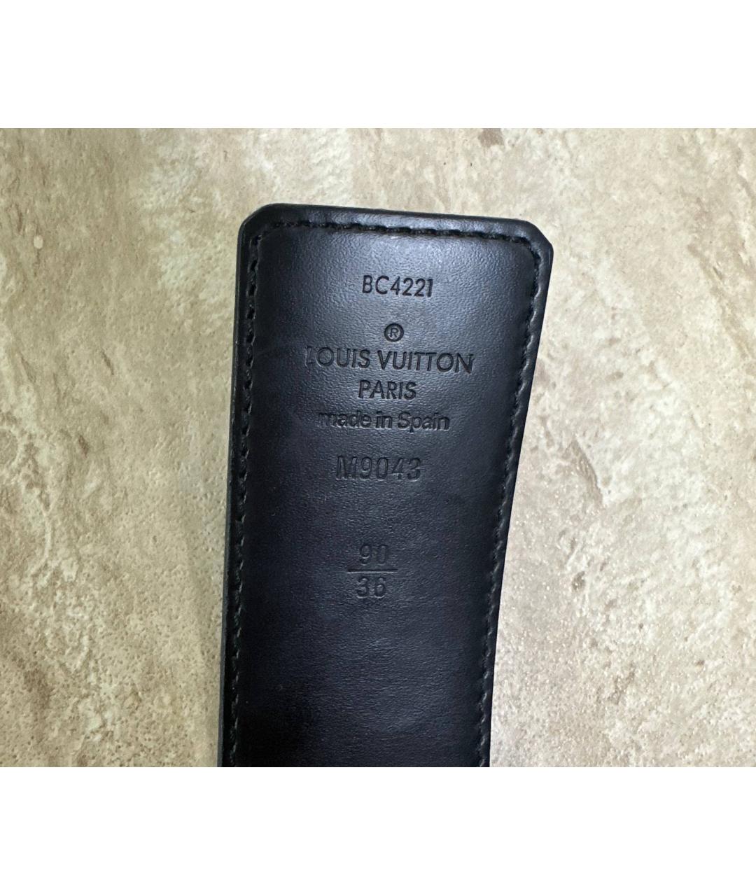LOUIS VUITTON Черный кожаный ремень, фото 2