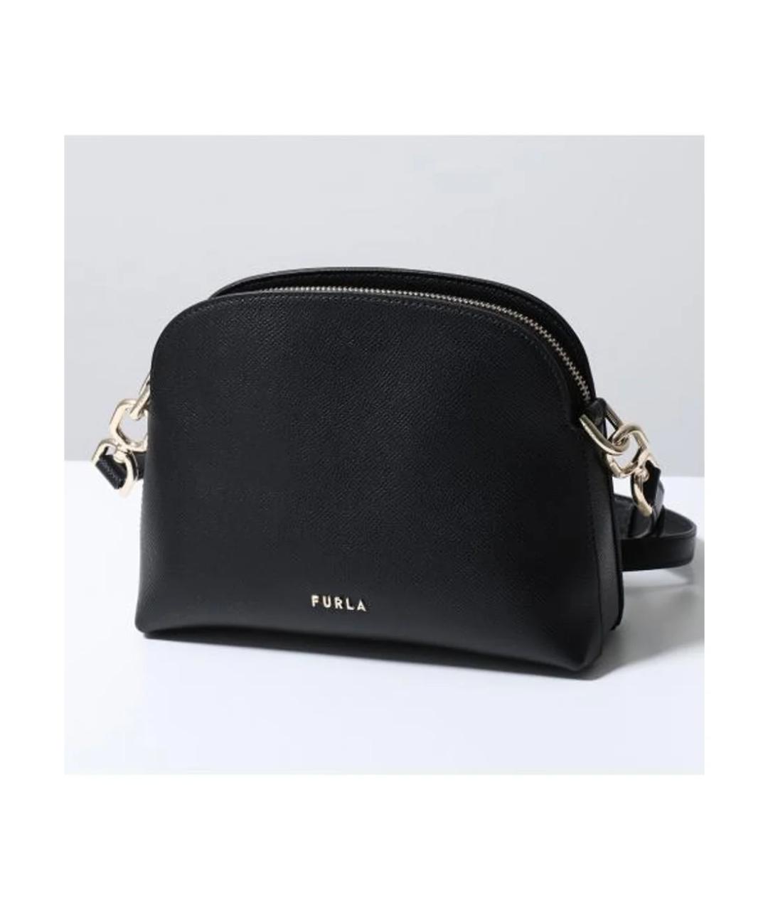 FURLA Черная кожаная сумка через плечо, фото 10