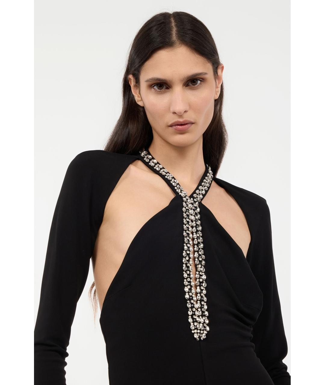 ROBERTO CAVALLI Черное вискозное коктейльное платье, фото 5