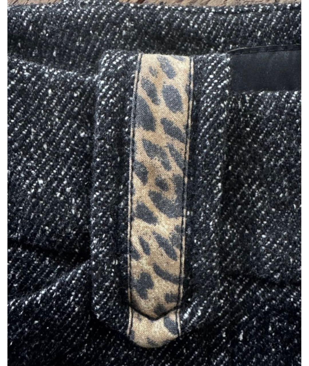 JUST CAVALLI Антрацитовые шерстяные прямые брюки, фото 5