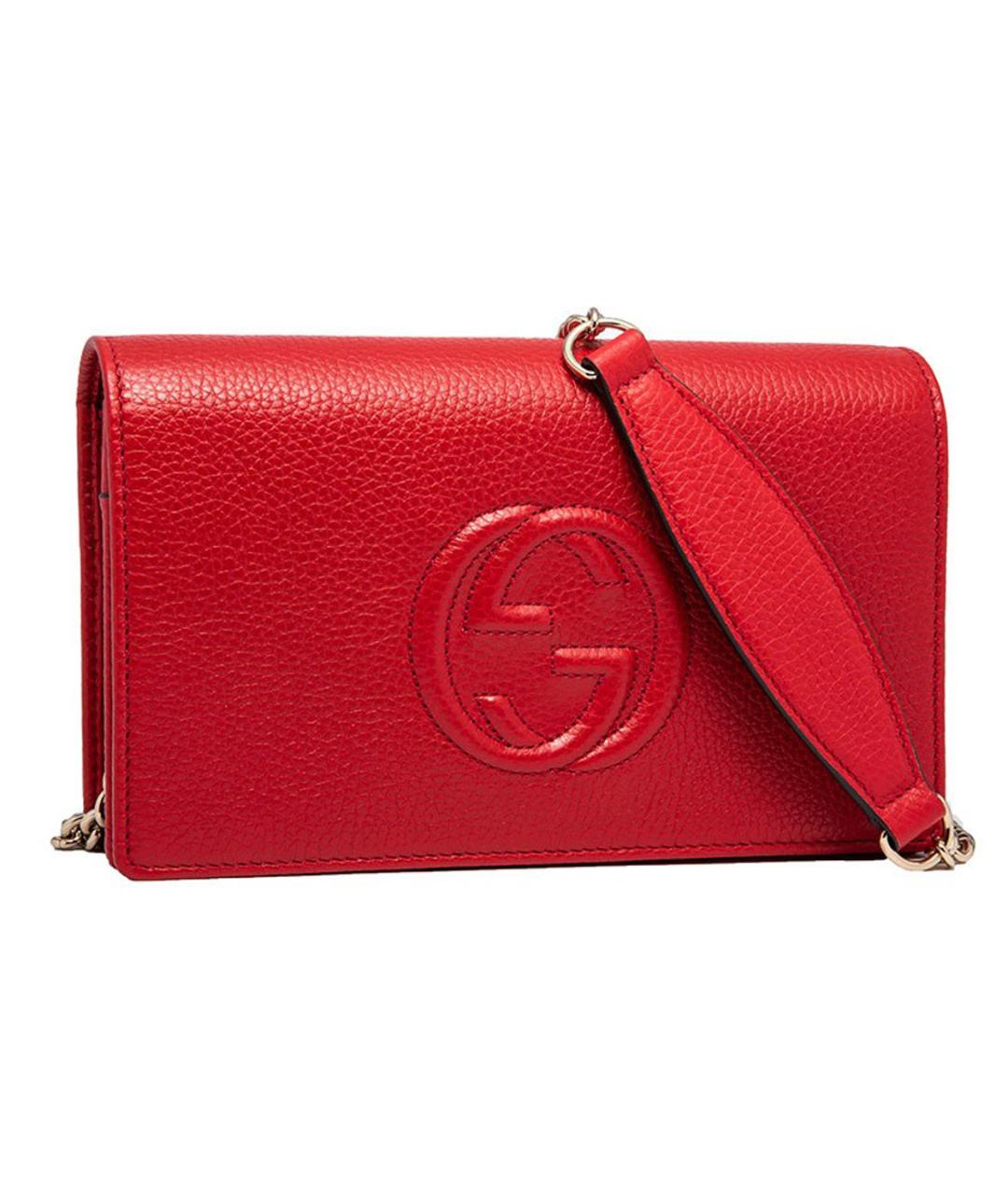 GUCCI Красная кожаная сумка через плечо, фото 2