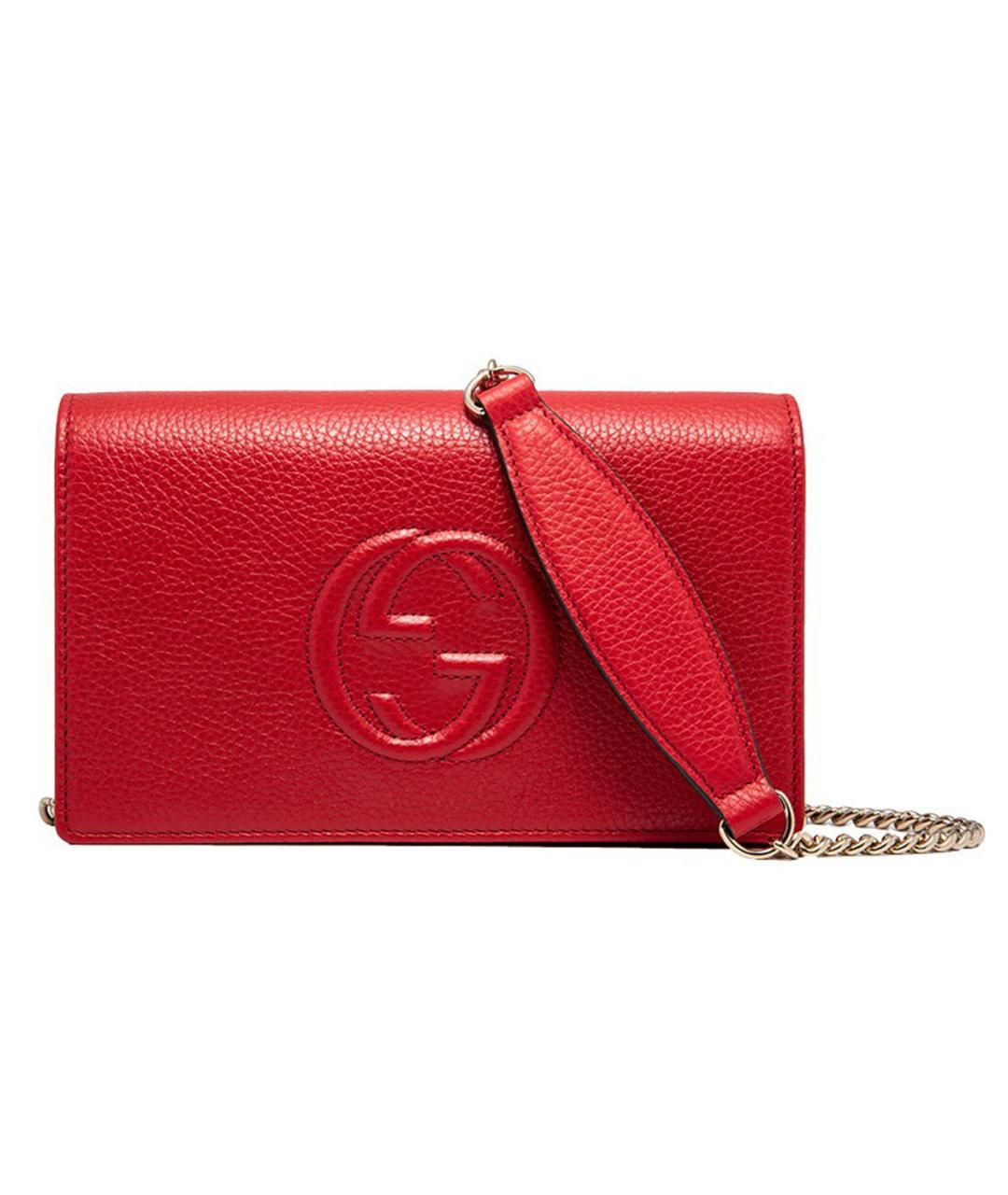 GUCCI Красная кожаная сумка через плечо, фото 1