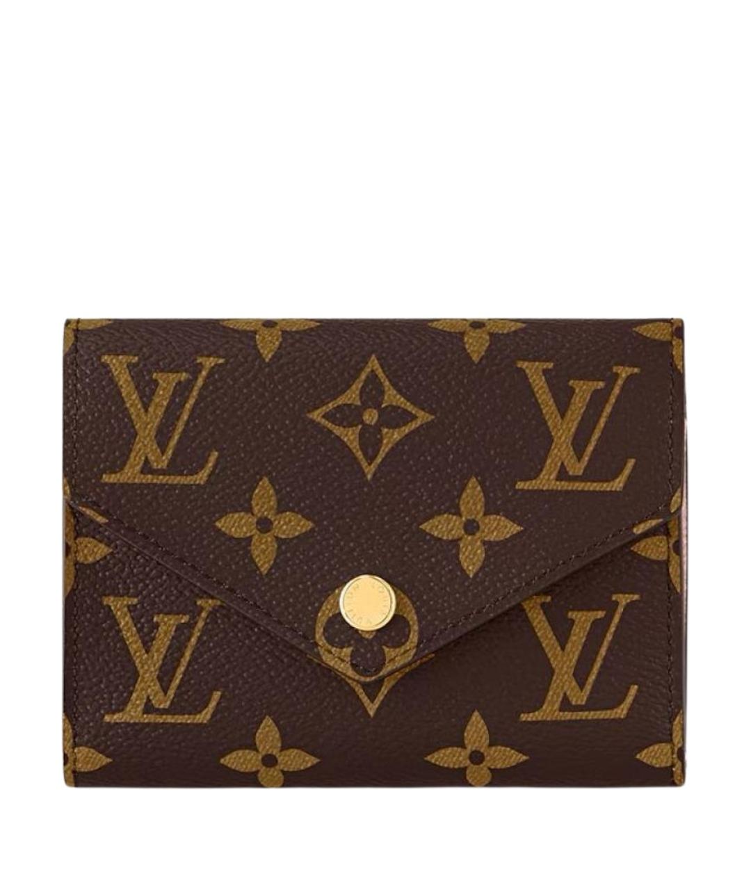 LOUIS VUITTON Коричневый кожаный кошелек, фото 1