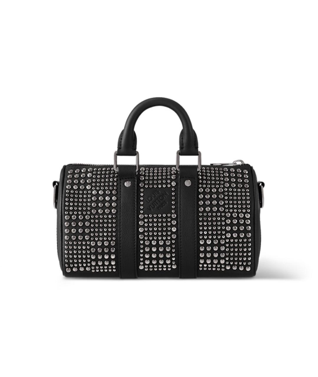 LOUIS VUITTON Черная кожаная сумка на плечо, фото 3