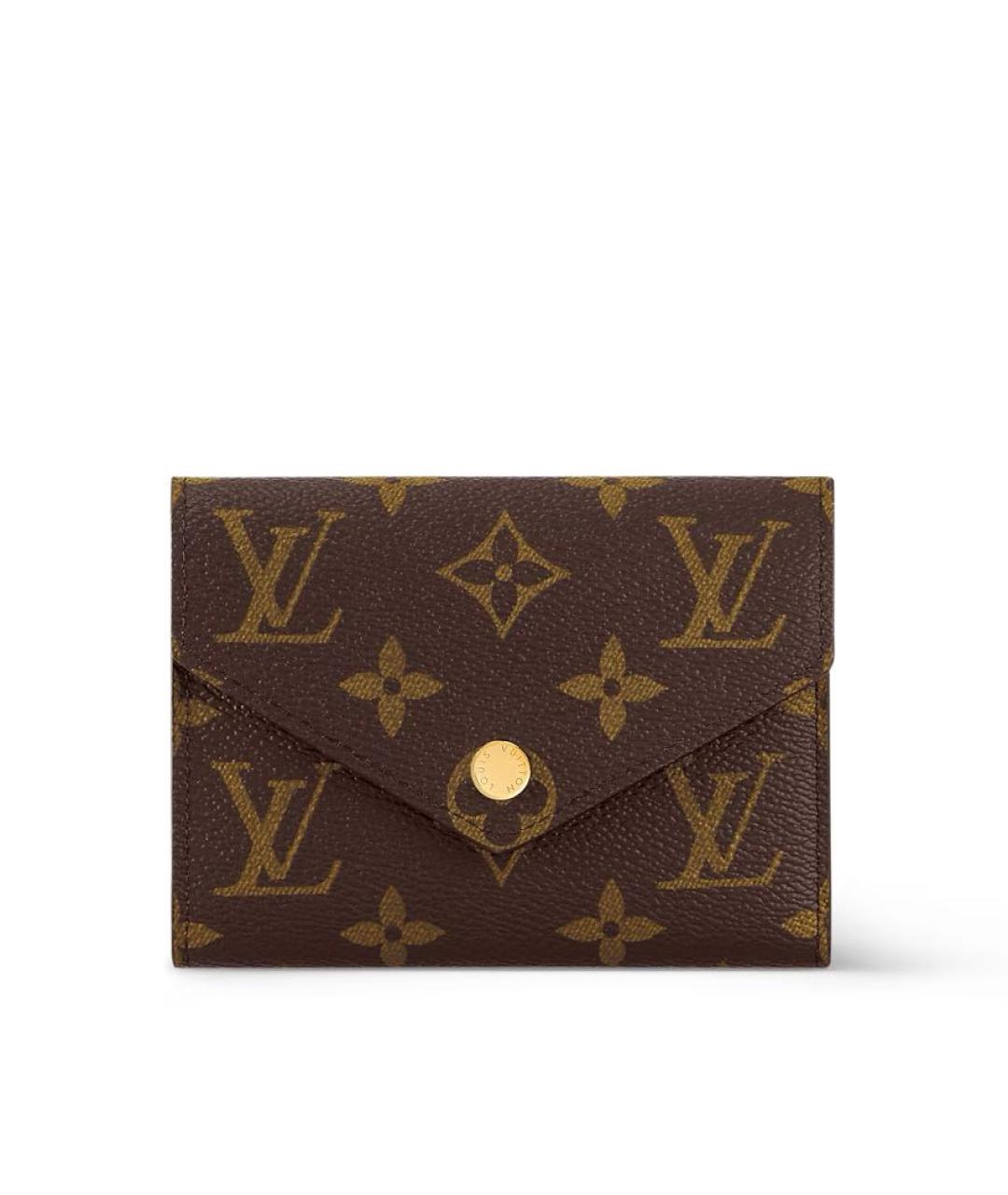 LOUIS VUITTON Коричневый кожаный кошелек, фото 6