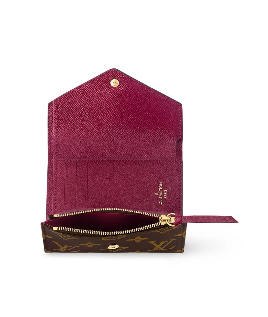 LOUIS VUITTON Коричневый кожаный кошелек, фото 3