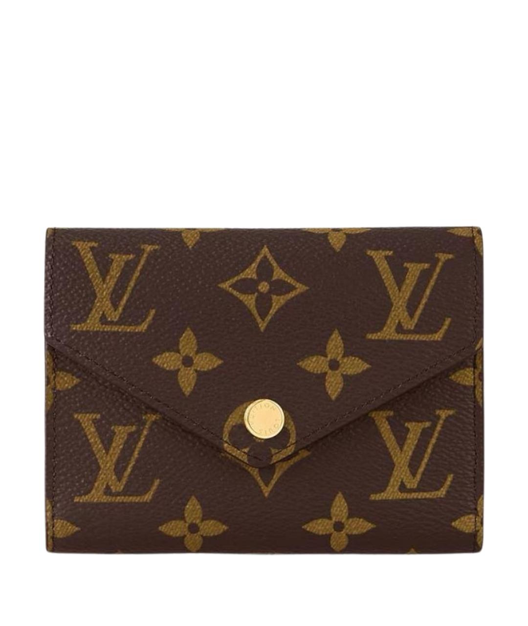 LOUIS VUITTON Коричневый кожаный кошелек, фото 1