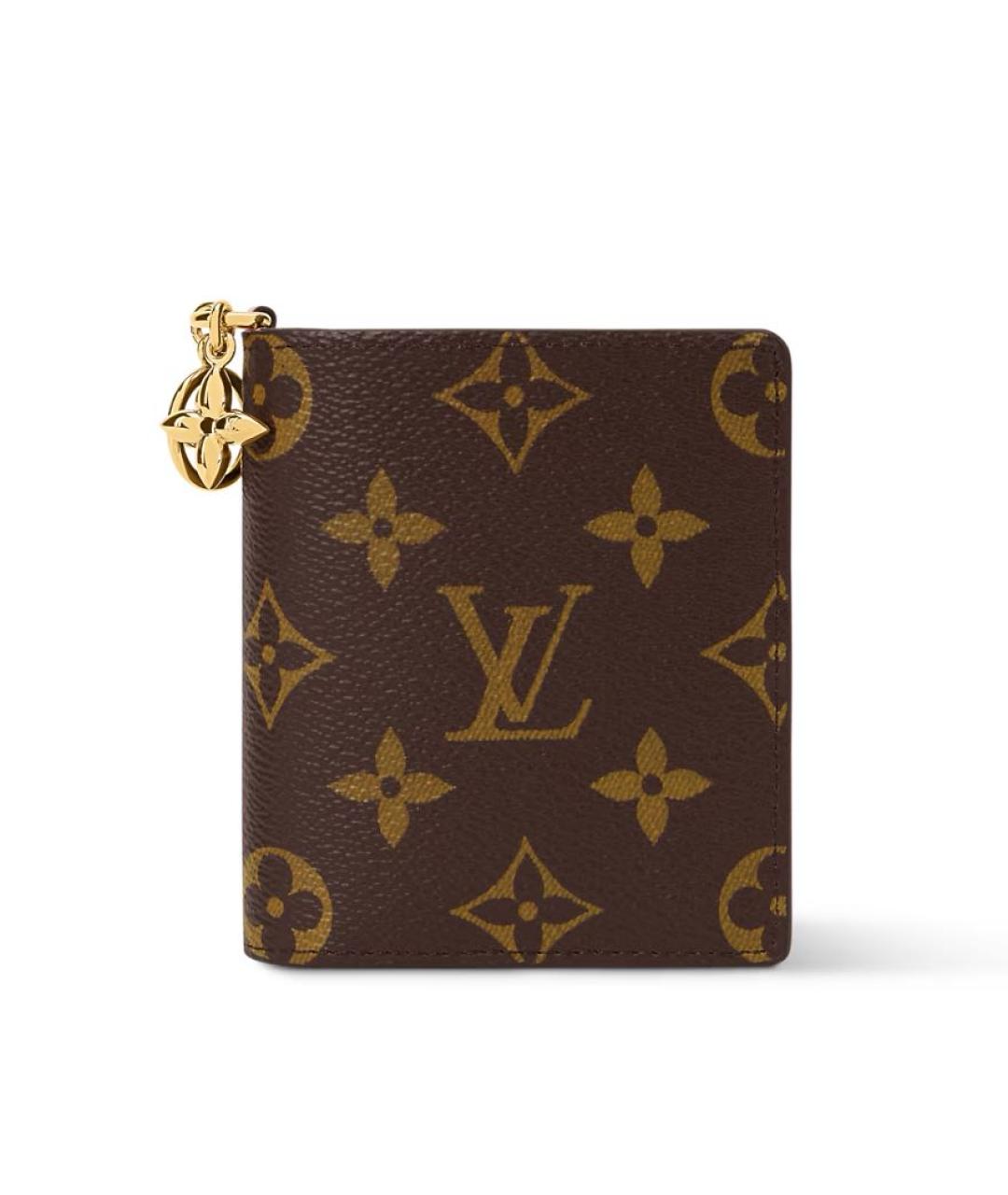 LOUIS VUITTON Коричневый кожаный кошелек, фото 6